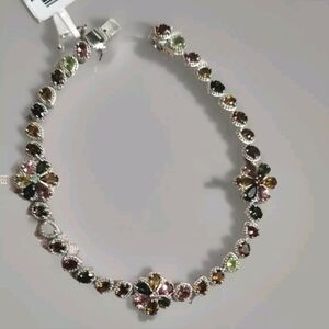 Multi Colored Kashmir Kyanite 8in Tennis Bracelet In Platinum Over Sterl Silver